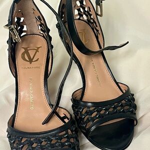 Vince Camuto Black Woven Heels